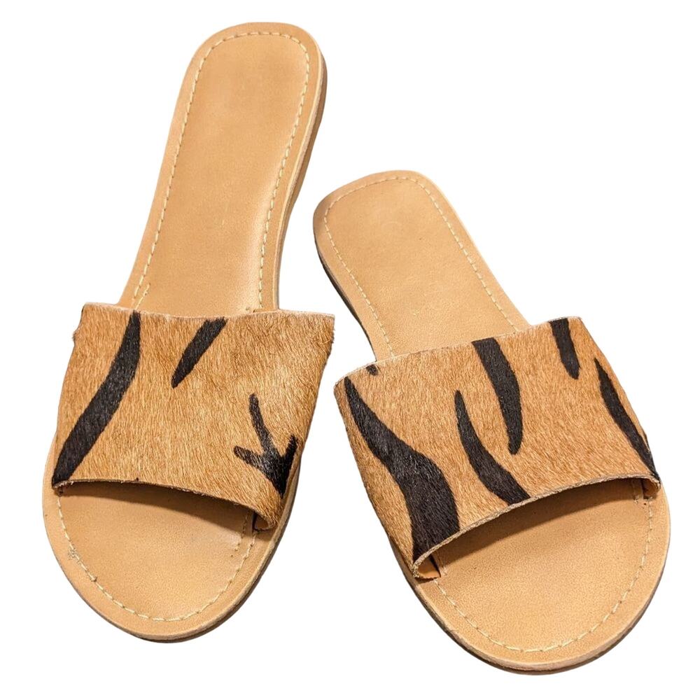 Coconuts by Matisse Cabana Slide Leather Cowhide Sandal EUC